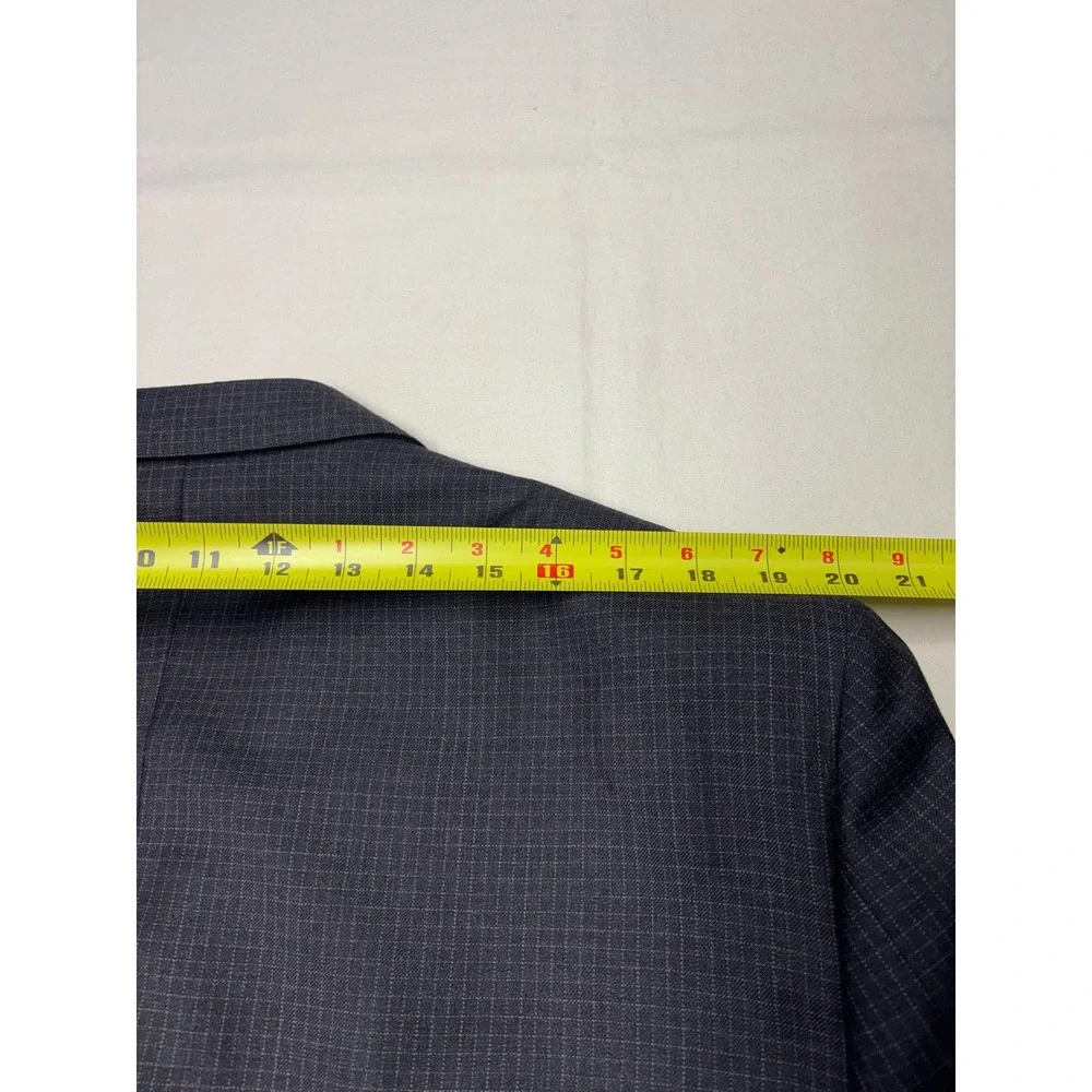 Canali Proposta Mens Charcoal Windowpane Wool Blazer Made in Italy Size 58 L - Picture 14 of 15